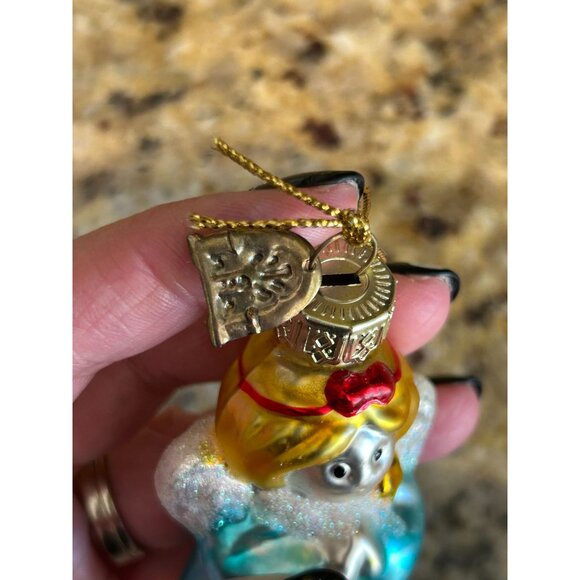 Vintage Thomas Pacconi Hand Blown Glass Angel Christmas Ornament With Glitter Ac - Picture 6 of 6